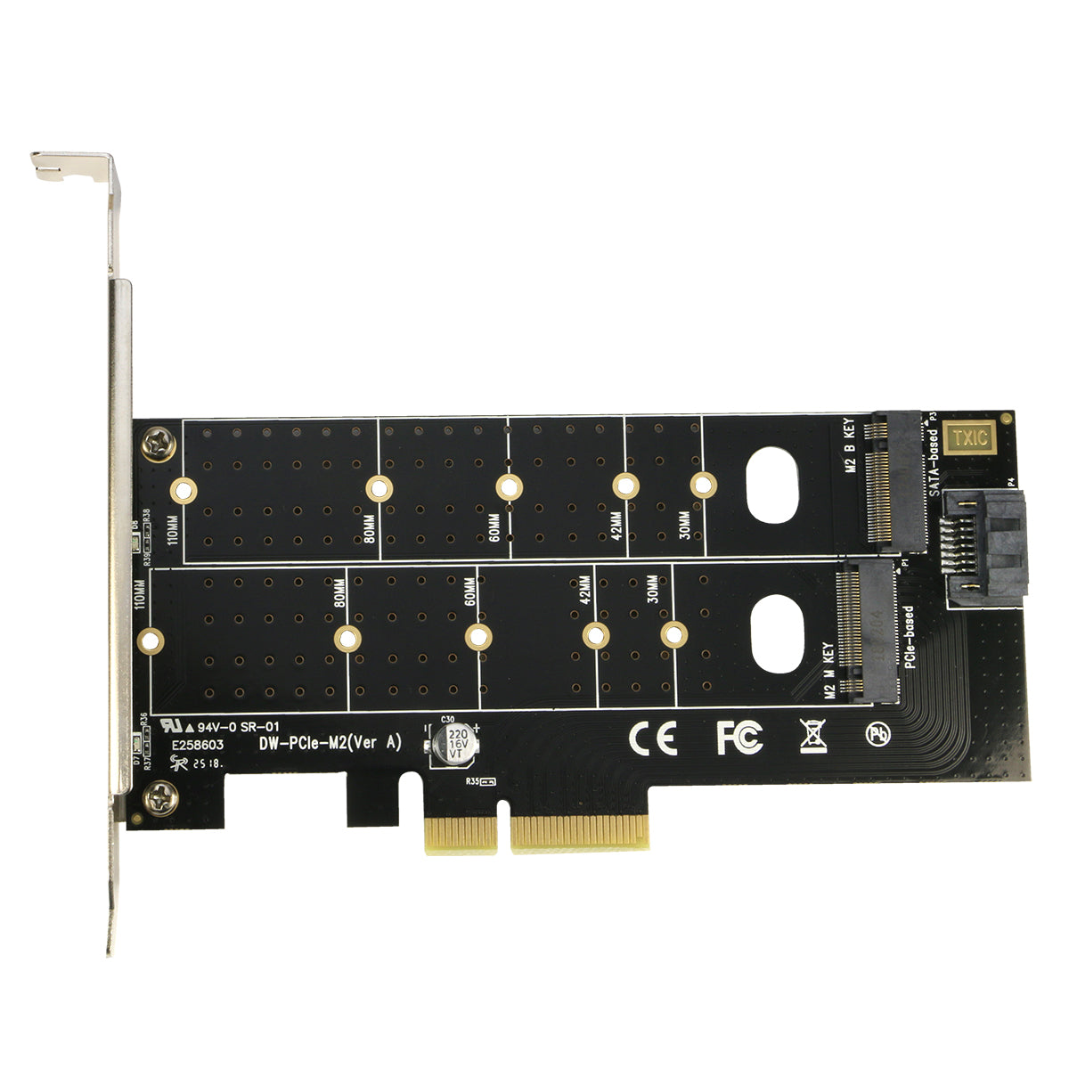 RIITOP RIITOP Dual M.2 Adapter M.2 NVMe to PCI-e 3.0 4X + NGFF (B/