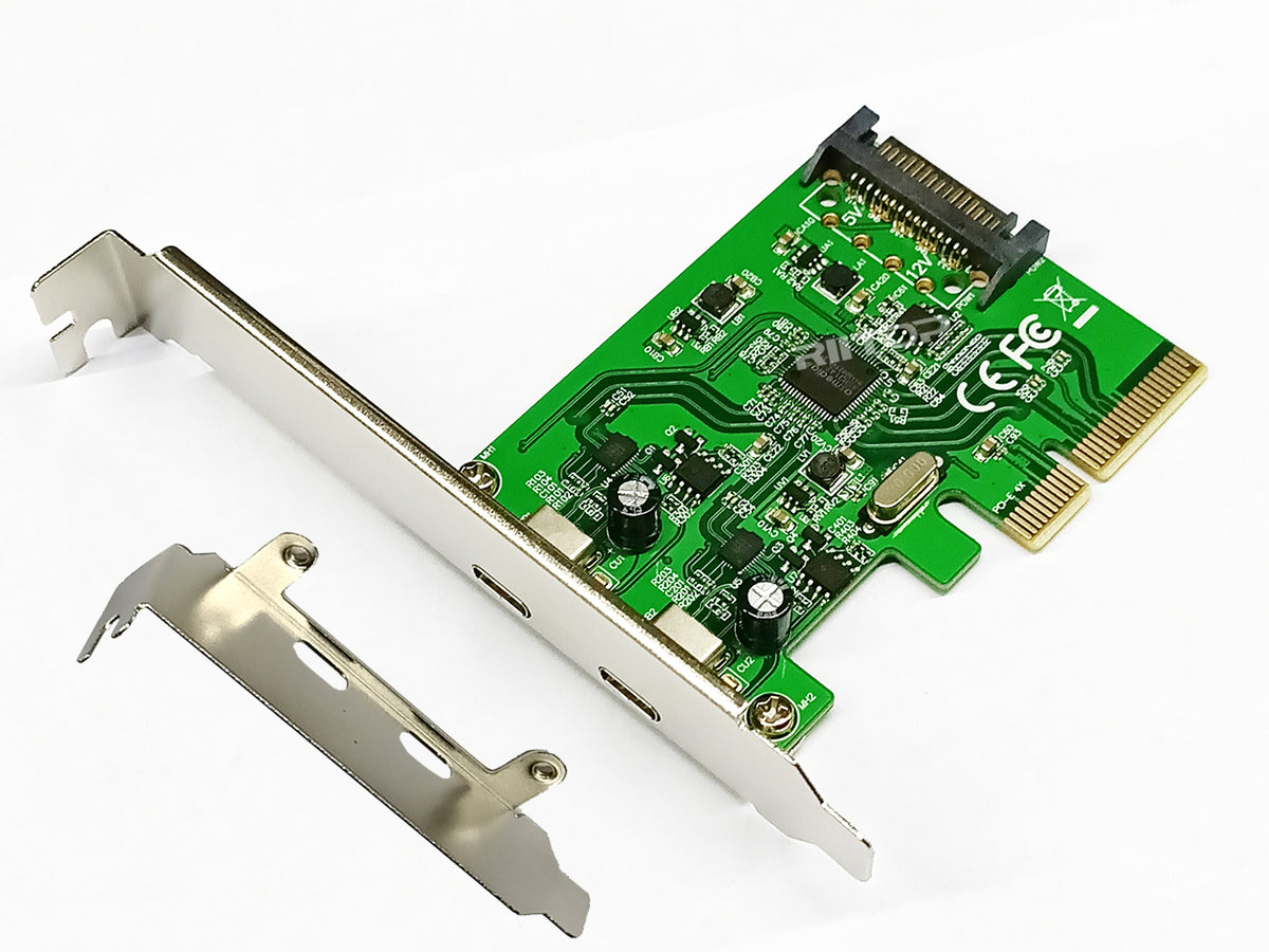 PCI-e Express to USB C 2 Port Expansion Card (USB3.1 10Gbps) with Asmedia  Chipset for Desktop PC Windows 7/8/10/11 Linux