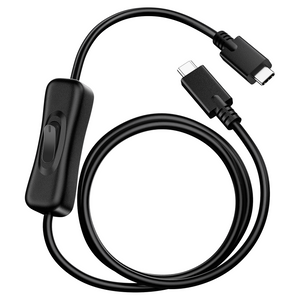 RIITOP USB Type-C On Off Switch Cable [3.3ft], USB 3.1 C to C Cable with Switch Support Video/Data and 20V/3A PD Fast Charging [10Gbps]