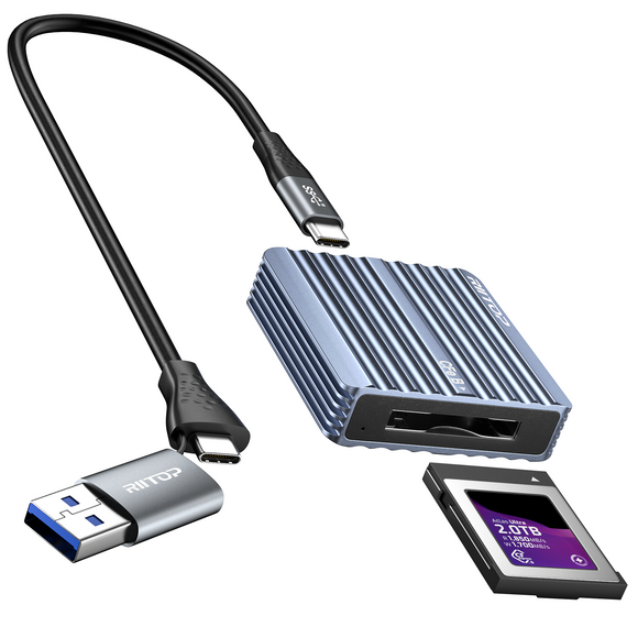 CF Express Type B Card Reader RIITOP USB C to CFexpress Type-B Memory Card Adapter up to 10Gbps