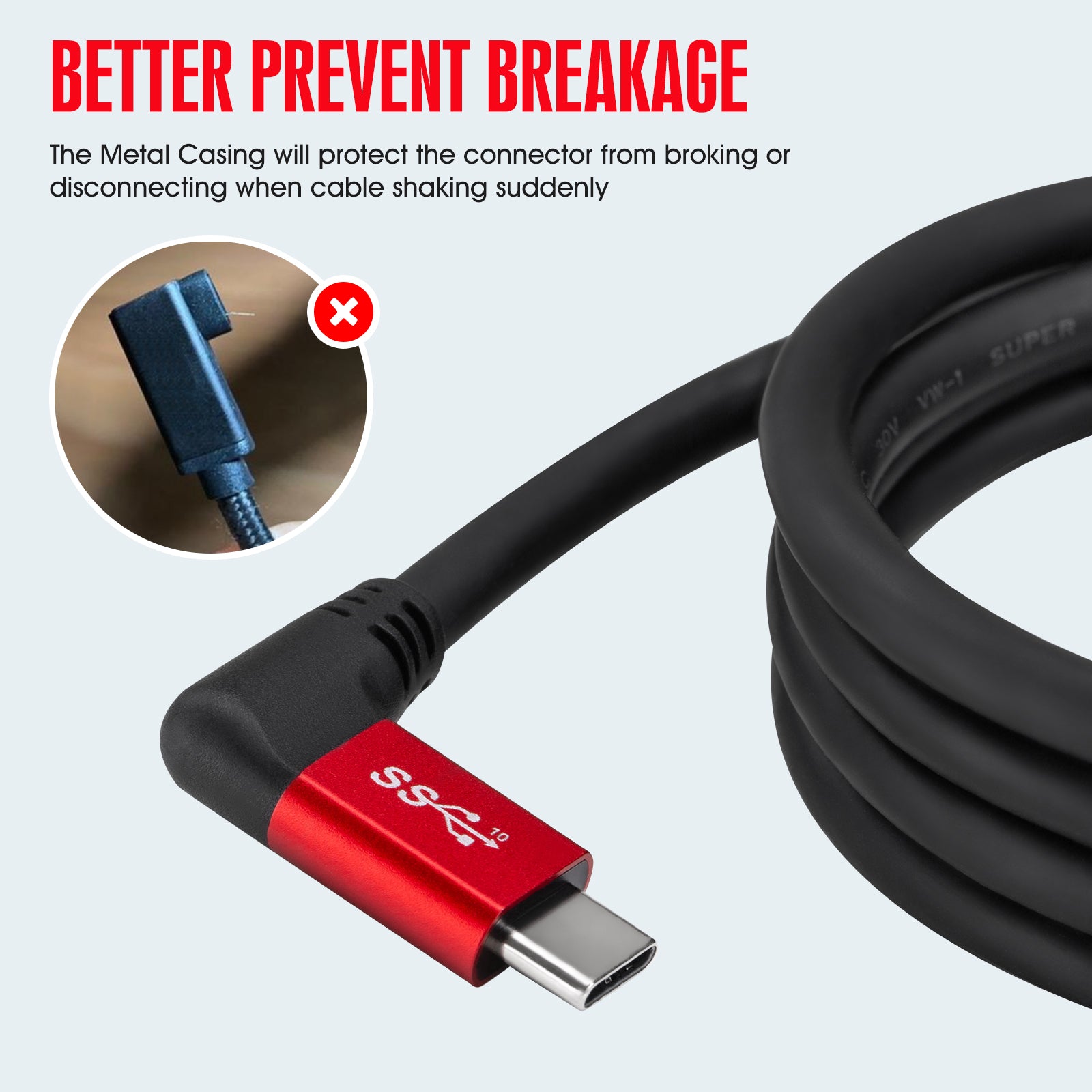New Nylon USB-C to USB-C 100W Cable (10 ft)